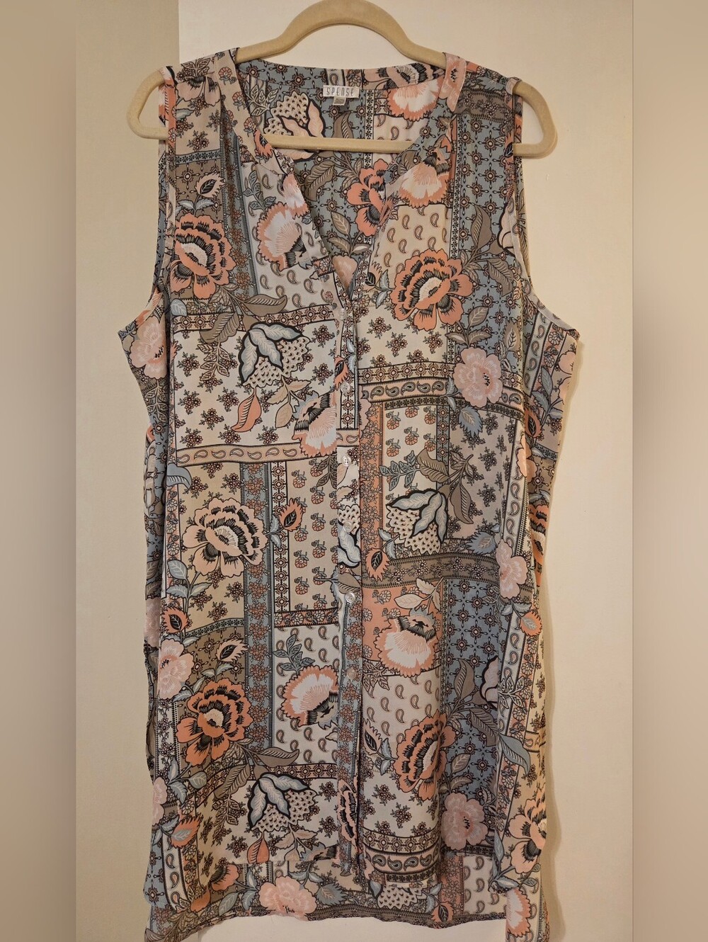 Spense Floral Button Up Tunic